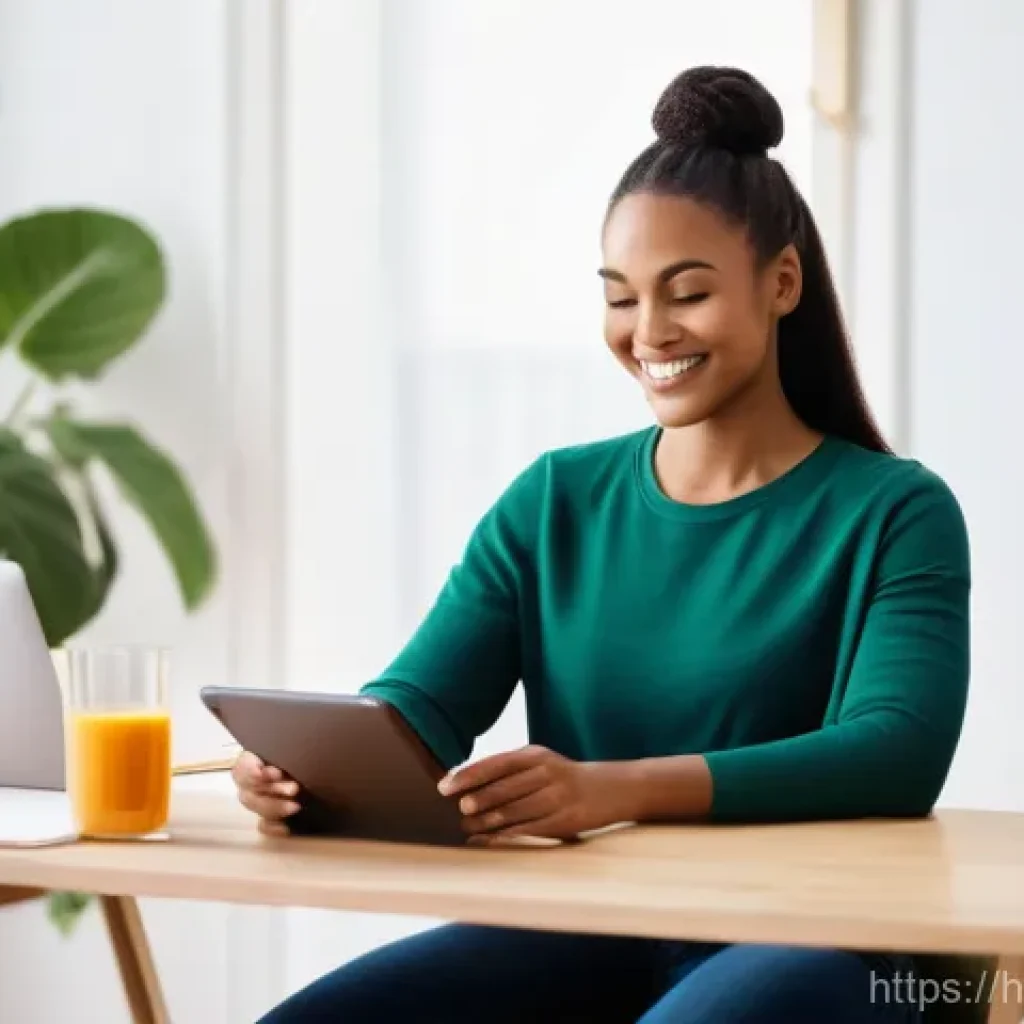 건강코칭 전문가의 사례 연구 - **Prompt:** A diverse young professional in a modern, organized home office is engaged in a personal...