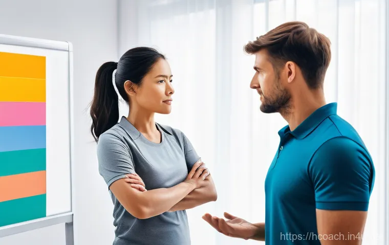 건강코칭 고객 유형별 접근법 - **Prompt 1: Navigating Health Information Overload**
A wide shot of a diverse group of individua...