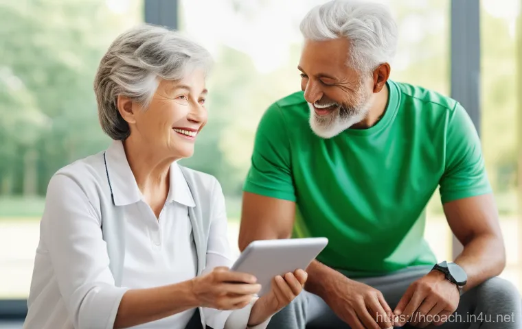 건강코칭과 고령화 사회의 문제 - **Prompt 1: Personalized Health Coaching for Vibrant Seniors**
"A bright, naturally lit scene sh...