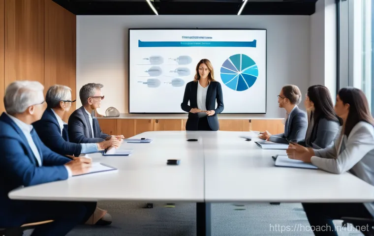 건강코칭의 글로벌 자격증 비교 - A professional male health coach, wearing a neat polo shirt, stands beside a large, interactive tran... 건강코칭의 글로벌 자격증 비교 - A professional male health coach, wearing a neat polo shirt, stands beside a large, interactive tran...